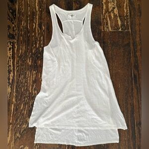 Free People We the Free XS Oversized Long White Tank Dress/Coverup